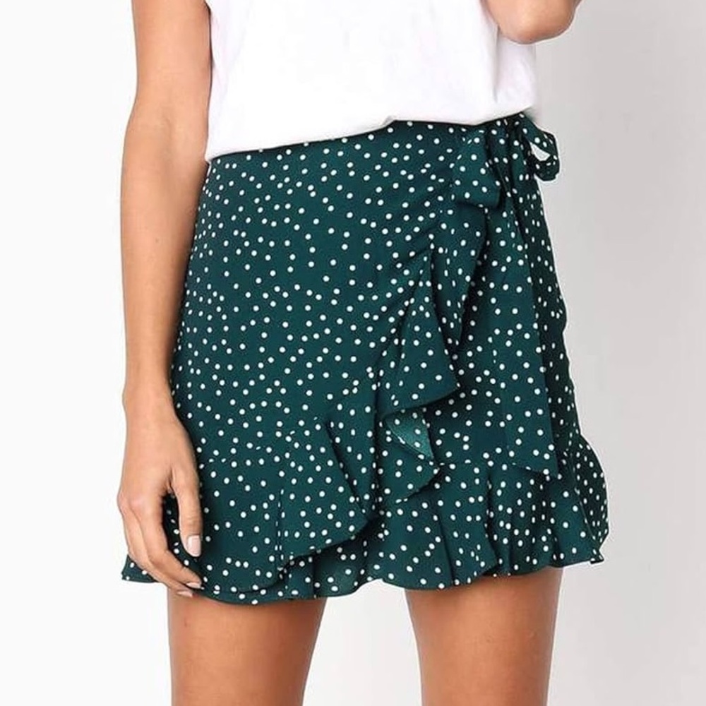 Nasty Gal | Green Ruffle Skirt